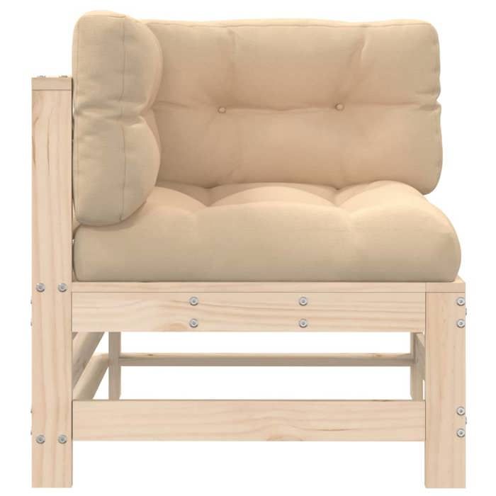 VidaXL Canapé d'Angle avec Coussins, Siège avec Dossier, Meuble de Jardin Terrasse Balcon Patio Extérieur, Marron Bois de 825653