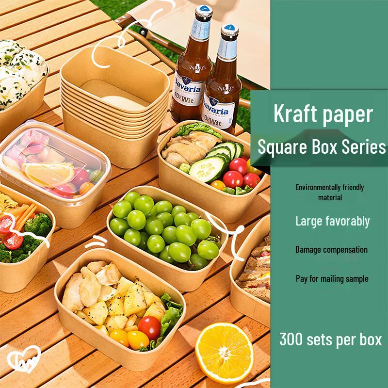 Yuanzhenghe Disposable Round Kraft Paper Meal Boxes