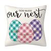 New Cartoon Easter Pillow Case Radish Rabbit Easter Egg Dwarf Plaid Print Home Furnishing