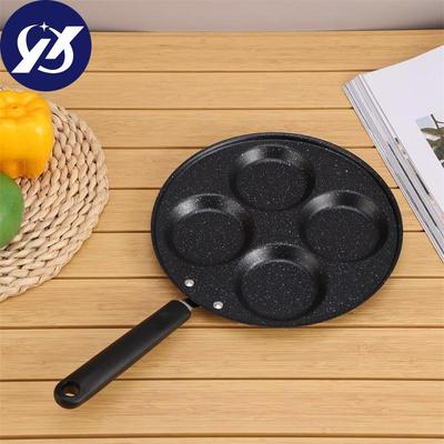 Spiegelei-Artefakt, medizinischer Stein, Vier-Loch-Bratpfanne, multifunktionale Eier-Burger-Topf, runde Pfanne für zu Hause