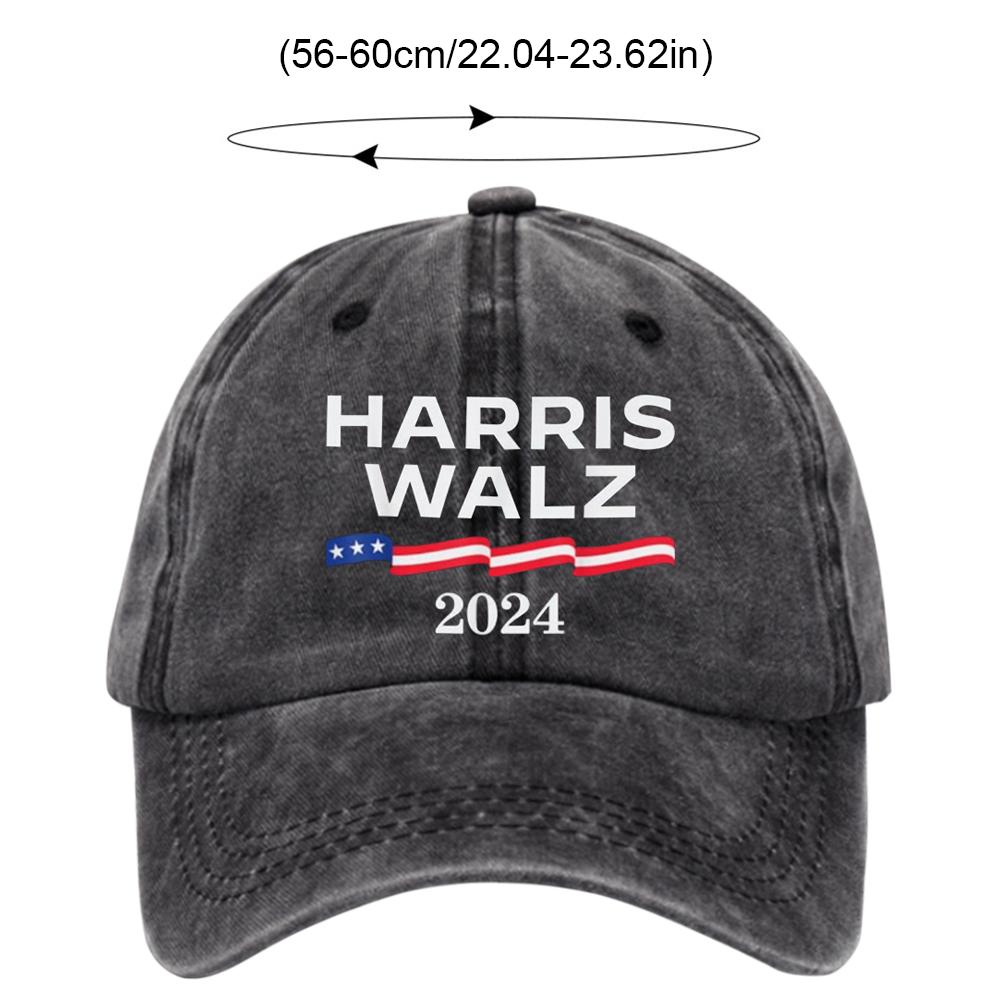 Kamala Harris Tim Walz Waltz Unisex Baseball Cap President Election Distressed Washed Hats Vintage All Seasons Travel Sun Cap