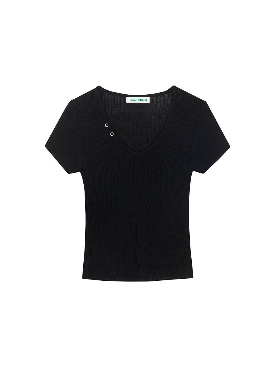 Salad Basket Celery V-Neck T-Shirt - Black
