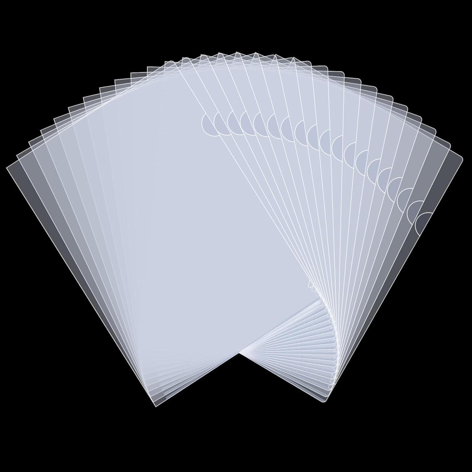 

40PCS Plastic Clear Document Folders,L-Type Transparent Folder Project Pockets for A4/ Letter Size,20C (2.0mm) Thick