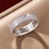 Light Luxury Staggered Zircon Ring for Women, Daily Commuting European and American Style Jewelry, the Ring Is Super Popular