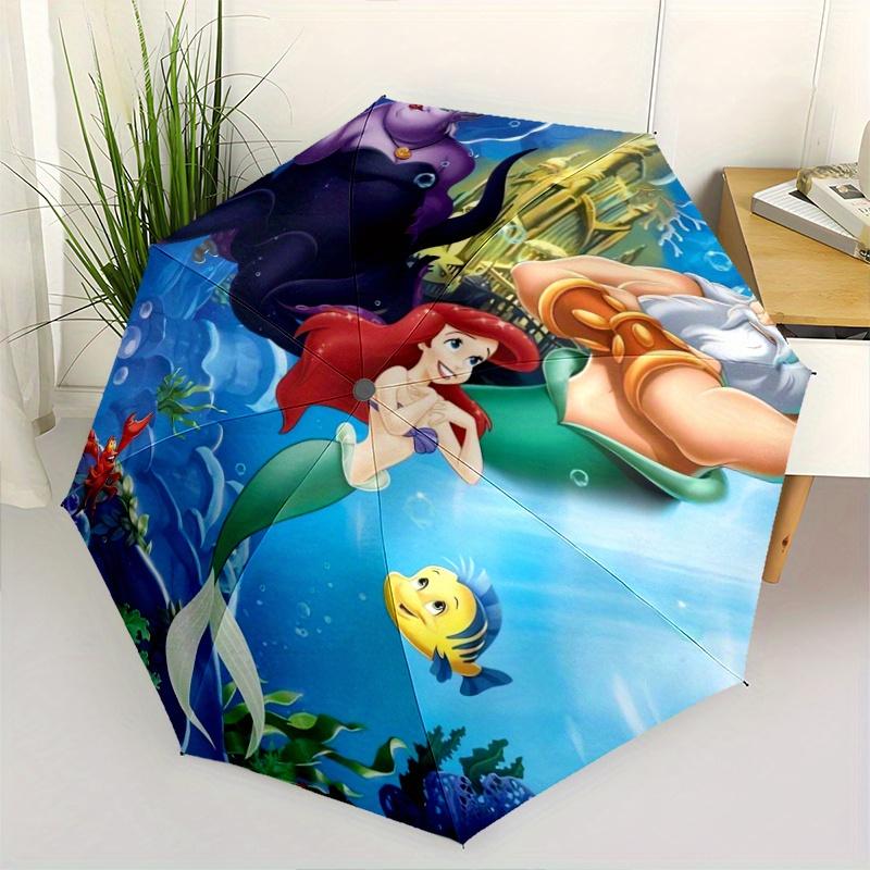 

Princess Ariel Ursula & King Triton Automatic Opening and Closing Umbrella - Small Umbrella Suitable for Various Occasions, Portable 3-Fold