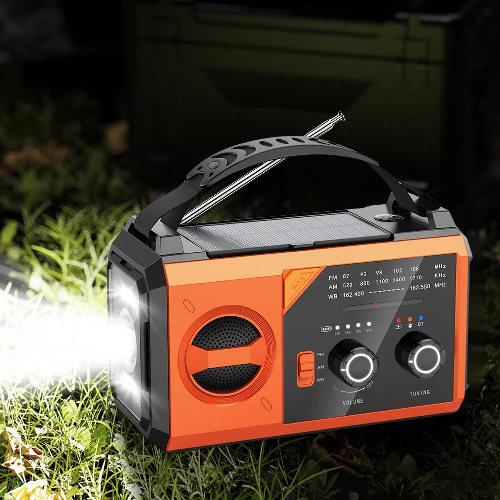 20000mAh Solar Hand Crank Emergency Radio Compass Cell Phone Charger AM FM NOAA Emergency Weather Radio for Home and Emergency
