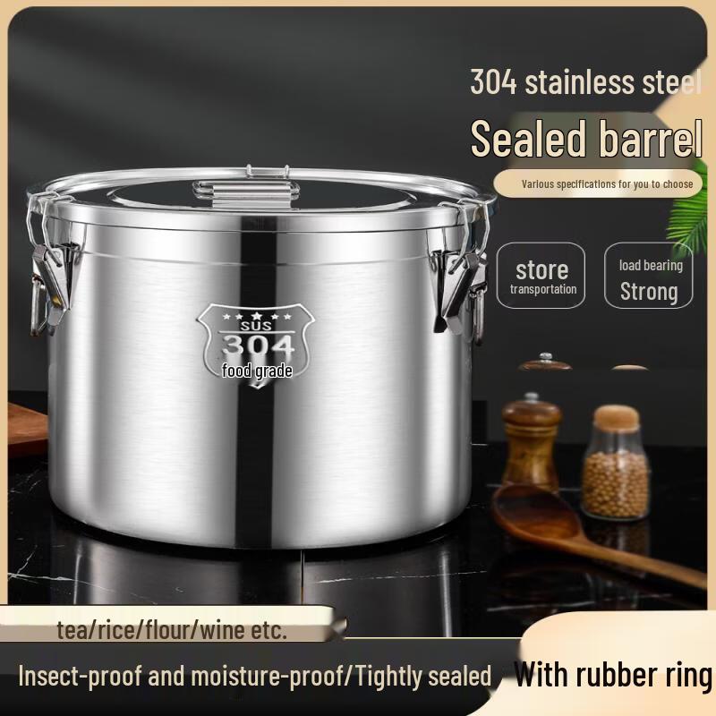 30L 304 Stainless Steel Food Storage Container with Airtight Seal
