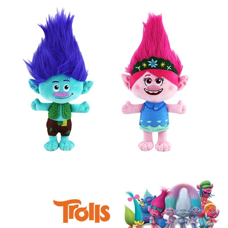 Trolls Band Together Plüschtier Entzückende Zeichentrickfigur 30 cm Höhe Junge mit blauem Haar und Mädchen mit rosa Haar Perfekt für Kinder im Alter von 7-14 Jahren