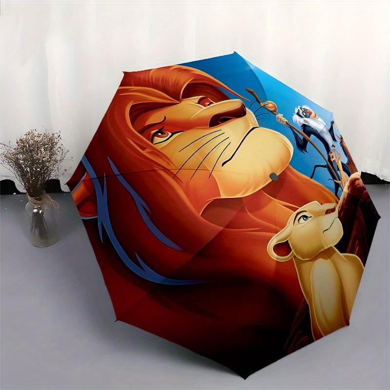 1 Auto Open Lion King Characters Themed Colorful 8 rib Portable Umbrella for Men and Women, A Compact Commuting Companion Suitable for Daily