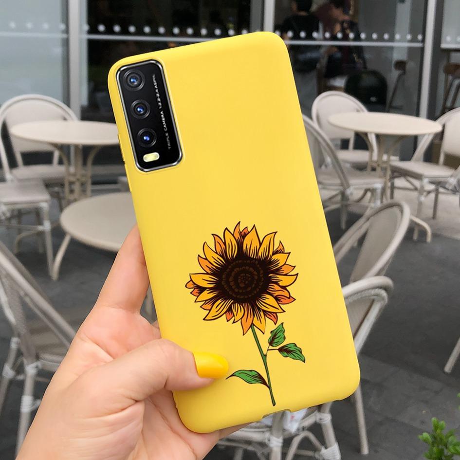 For Vivo Y20 Y20i 2021 Case Silicone Fashion Daisy Sunflower Floral Soft Phone Cover For Vivo V2029 V2027 V2032 Y 20 Y 20i Coque