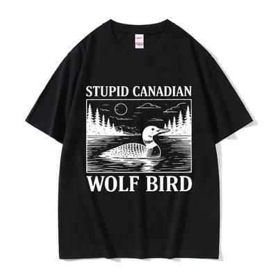 Neue Heated Rivalry Baumwoll-T-Shirts Dumme Kanadische Wolf Vogel Grafik Unisex Damen Freizeitmode Kurzarm Weiches T-Shirt