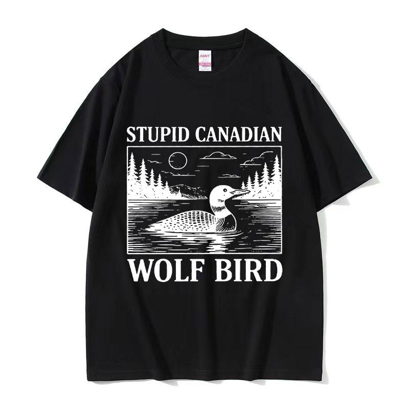 

2026 New Heated Rivalry Cotton T Shirts Stupid Canadian Wolf Bird Funny Graphic TShirt Unisex Women Casual Fashion Tshirt Summer S