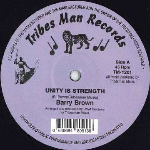 12inch Record BARRY BROWN / DRUMIE BENJI - Unity Is Strength / Higher Region TM1201 Tribes Man UK 1983 UK Reggae, Ska & Dub