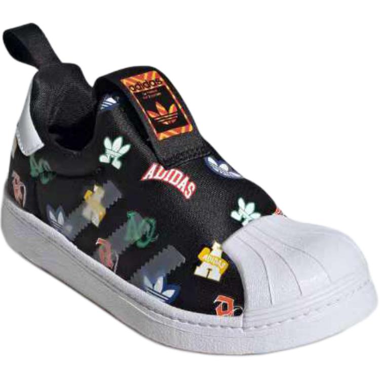 Adidas Originals Superstar 360 Comfortable Low-Top Kids Casual Shoes Kids Sneakers Black White JS0686
