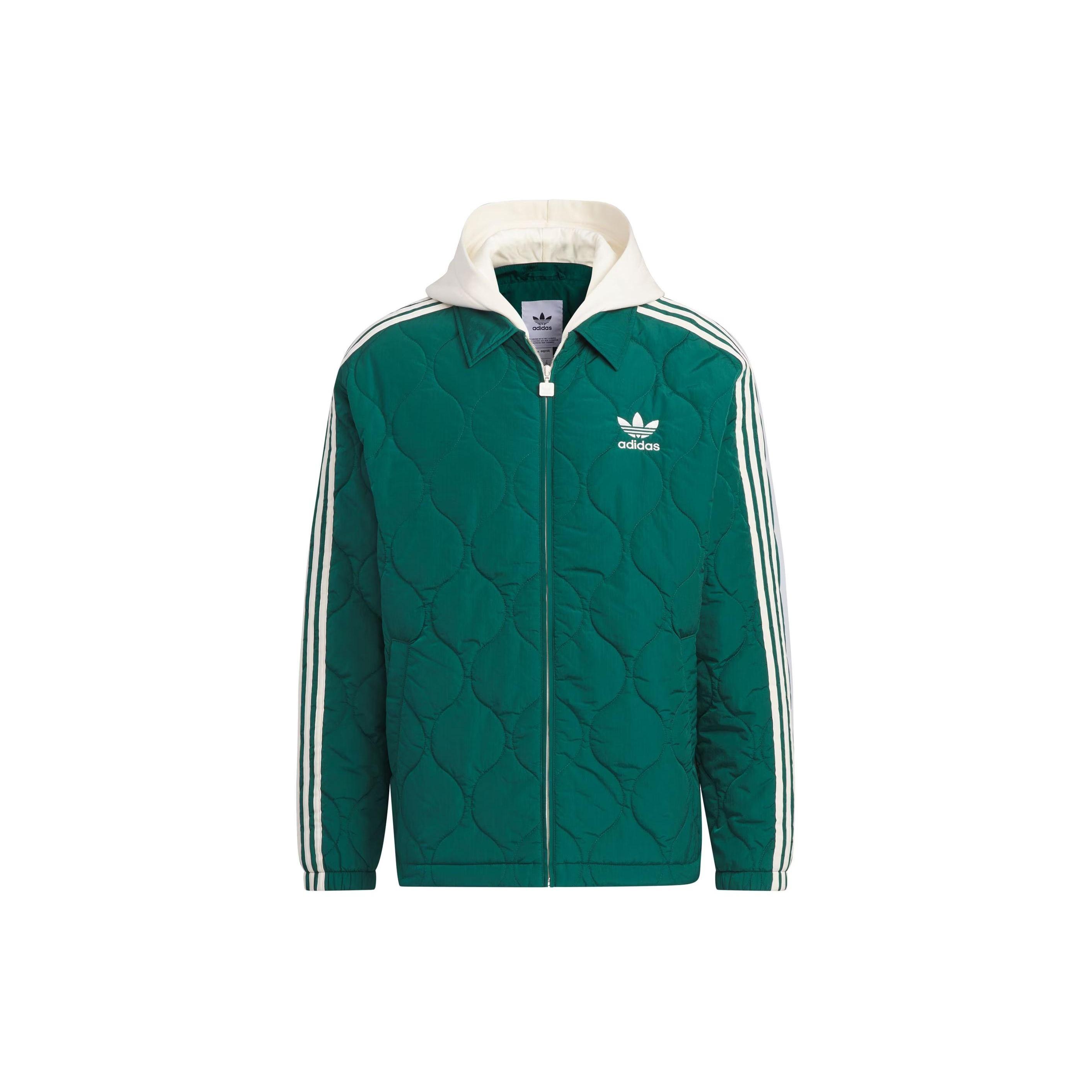 adidas Originals Classic Sport Jacket Asia Sizing  Green White  Men s IW6285 XXL