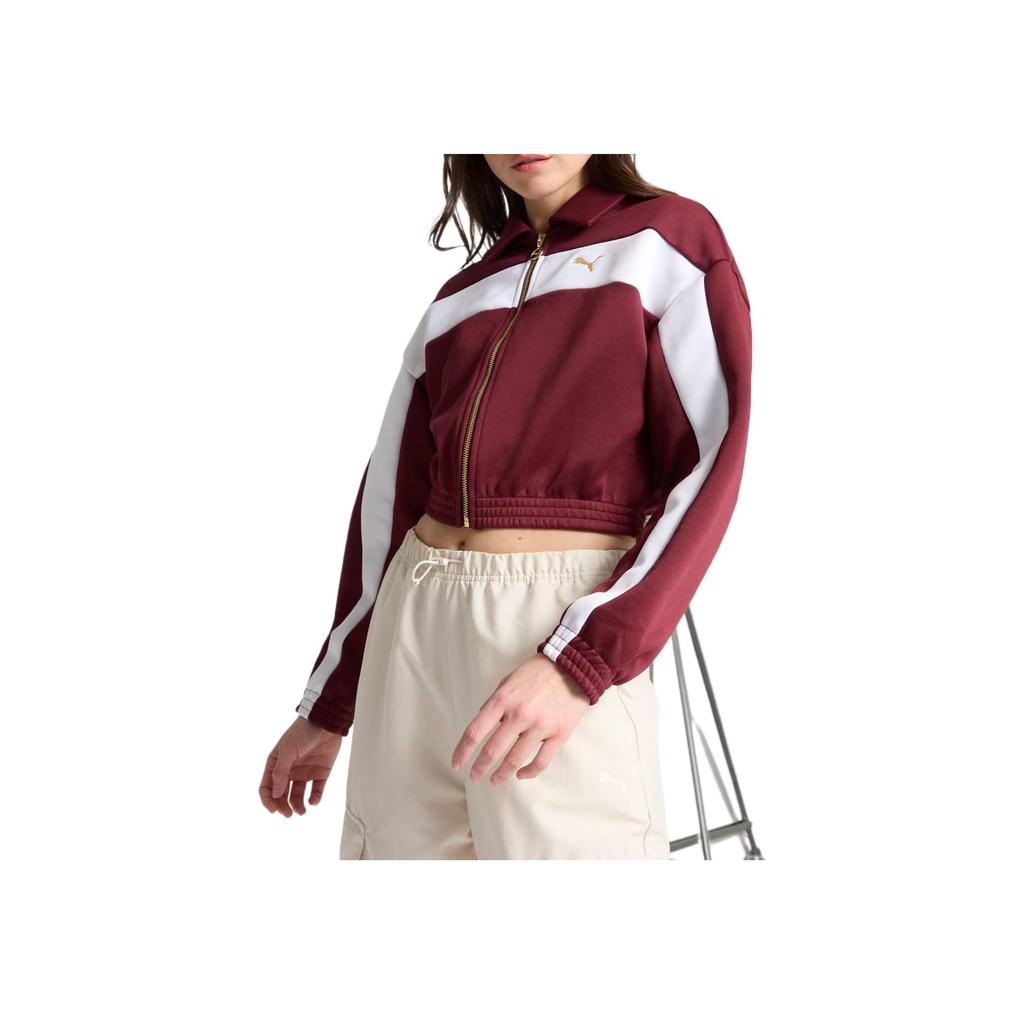 Puma Simple Comfortable Soft Fashion Solid Color Jacket Women Jackets Ruby 633773-96