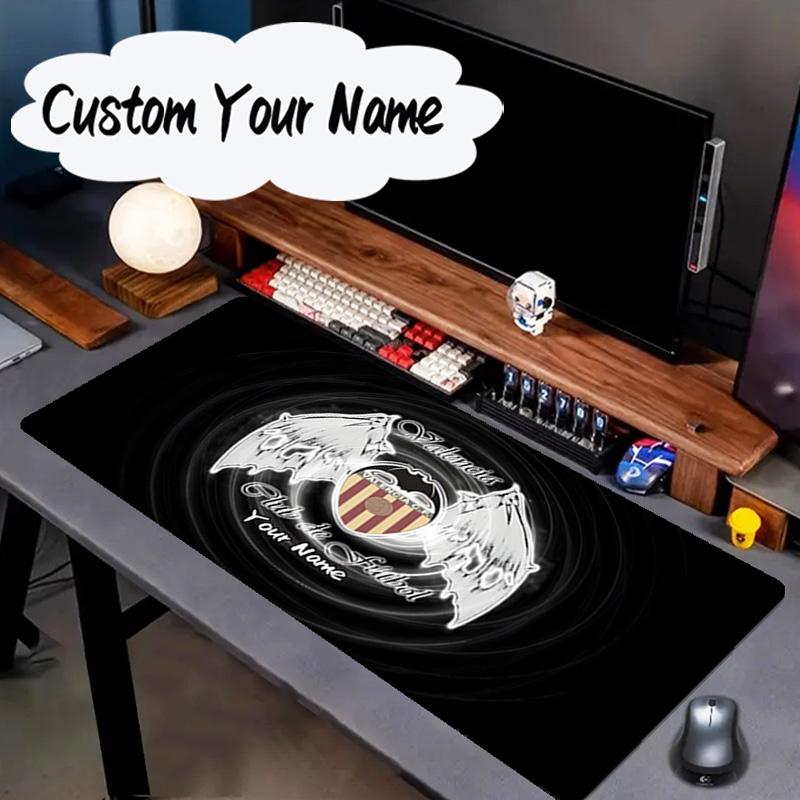 Custom Name Mouse Pad Valen-cia Crest Sunset Mouse Pad, Gaming Mouse Pad, Keyboard Pad, Desk Decor for Computer Notebook Fan Birthday Gift