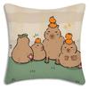 Cute animal C-Capybaras Pillow Covers Cartoon Sofa Decorative Home Double-sided Printing Short Plush Cute Cushion Cover