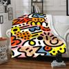1pc Abstract Art Blanket Warm, Cozy, And Soft, Suitable for Sofas, Beds, Cars, And Office Use.Perfect for Camping And Travel, Making It a Great Gift F