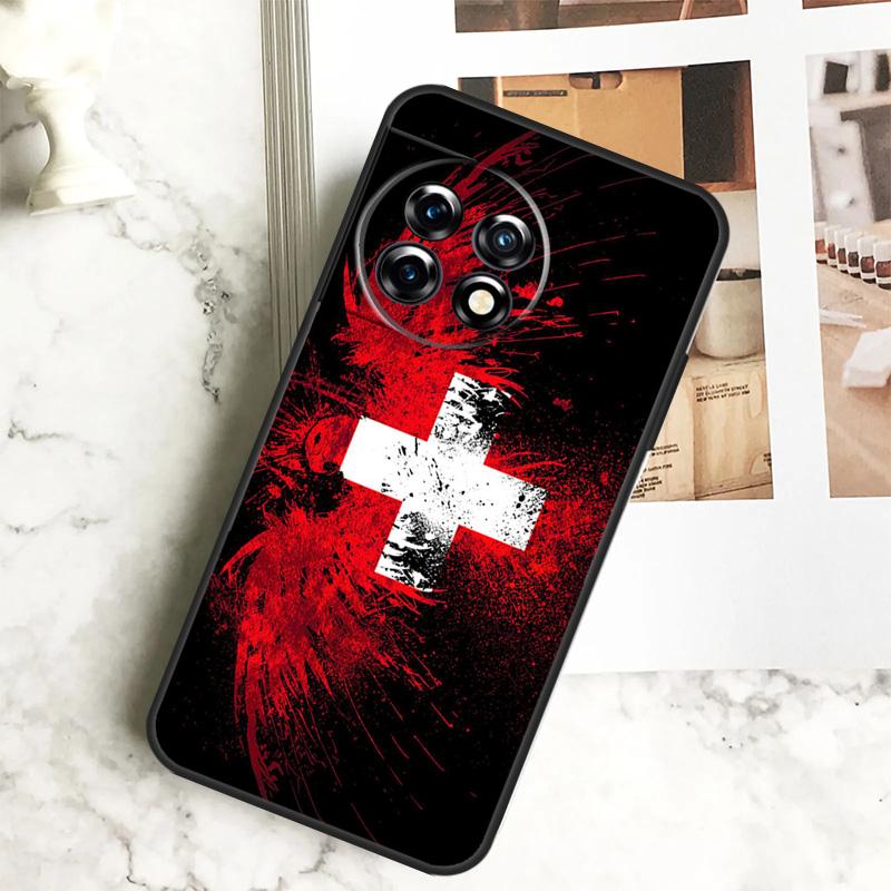 Switzerland Swiss Flag Case For OnePlus 11 12 12R 9 10 Pro 10R 9R 8T 10T Nord CE 2 3 Lite 2T N10 N20 N30 CE4 Cover
