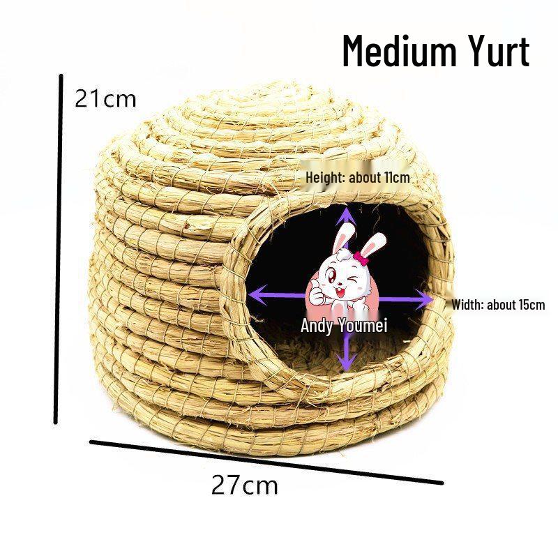 Handgeflochtenes Versteck für Chinchillas & Hamster: Warmes Holznest für Kaninchen & Meerschweinchen