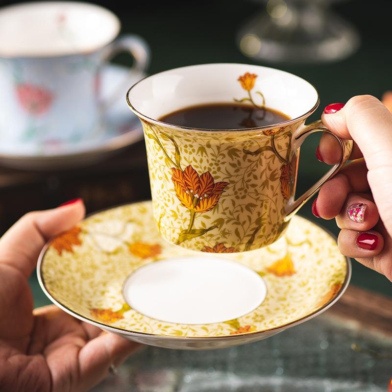 Ceramic tulip high-value coffee cup gift box exquisite high-end restaurant household water cup afternoon tea set batch