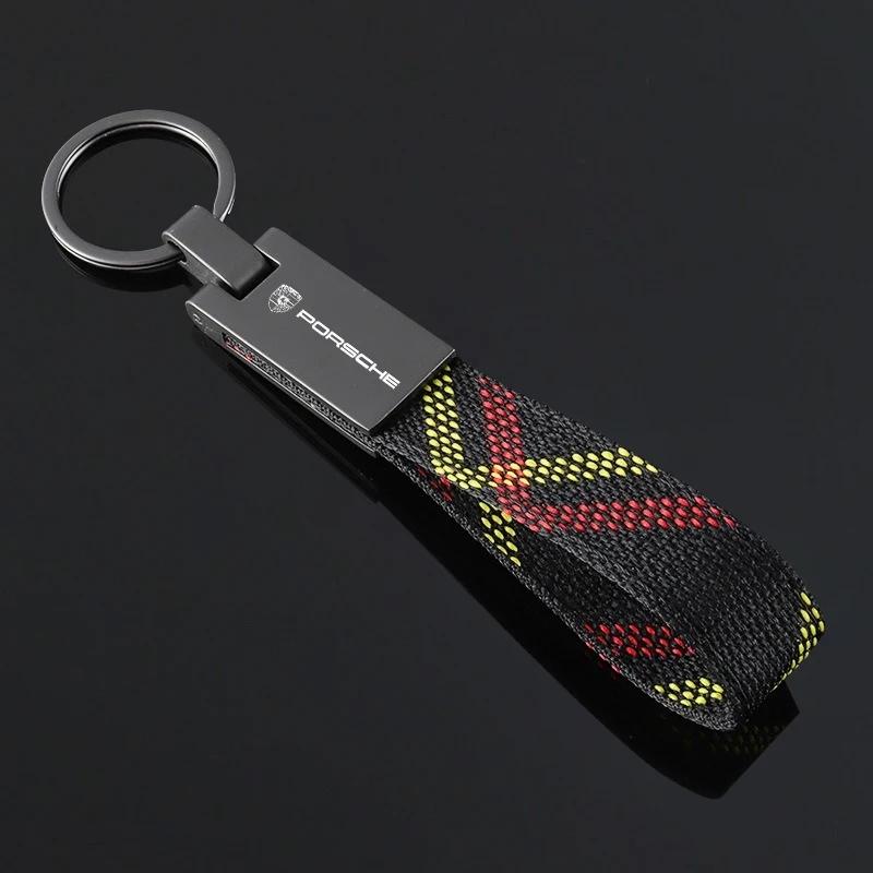 

Car Sticker Hot For Ford for Porsche Cayenne Panamera Macan 911 718 Taycan Boxster Cayman 918 Oxford Webbing Car Logo Key Ring K жёлтый