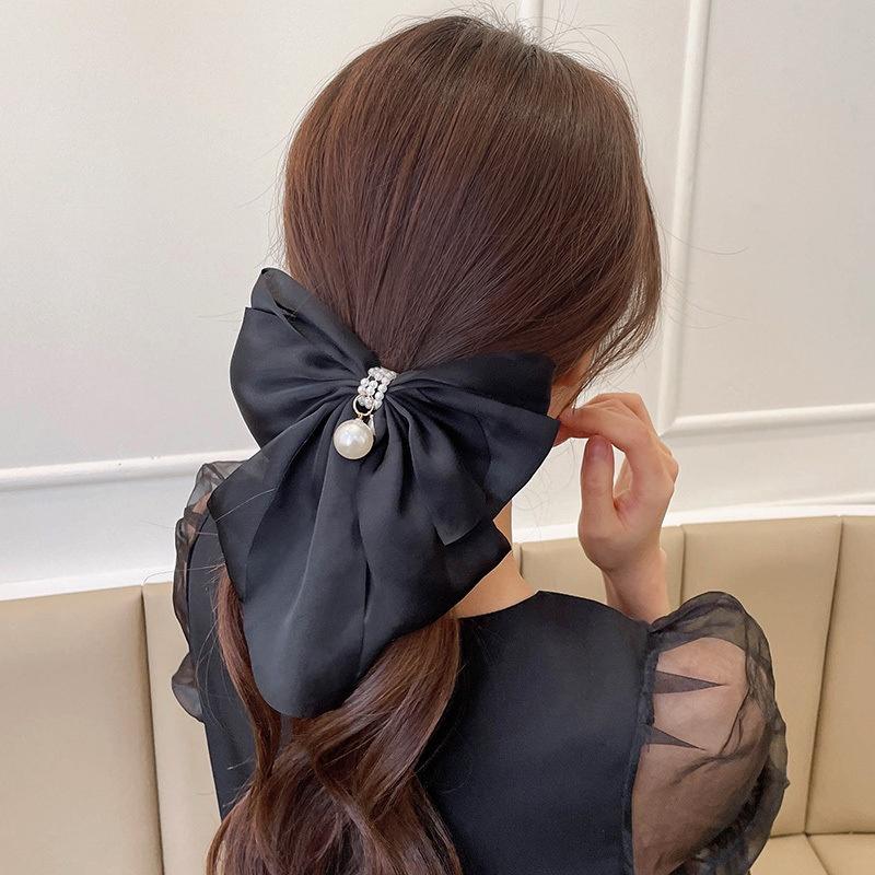 New Red Bowknot Hairpin Fashion Women Hair Clip Fabric Korean Style Long Ribbon Butterfly Hairpin Hair Accessories