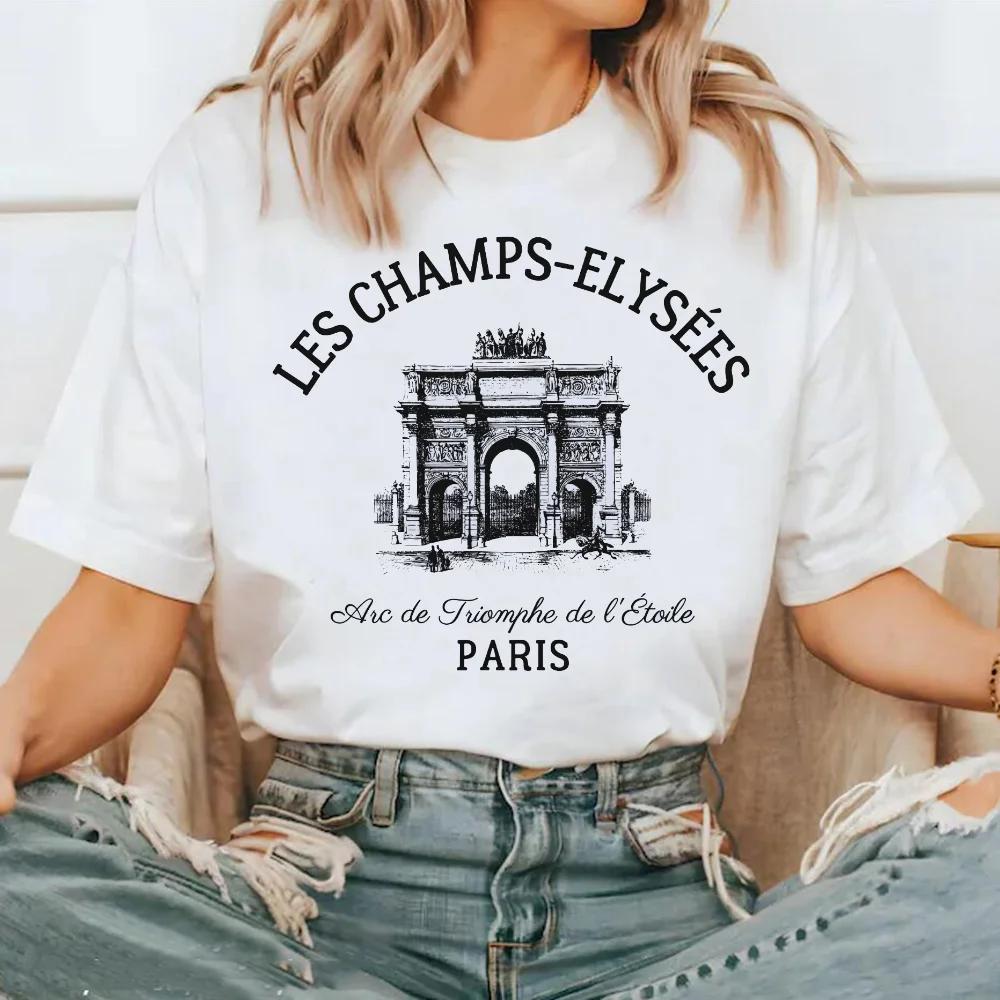 Short Sleeved Fashion Trend Top Street Versatile T-Shirt Pattern Round Neck Polyester Fabric T-Shirt Women's Printed Travel T-Sh