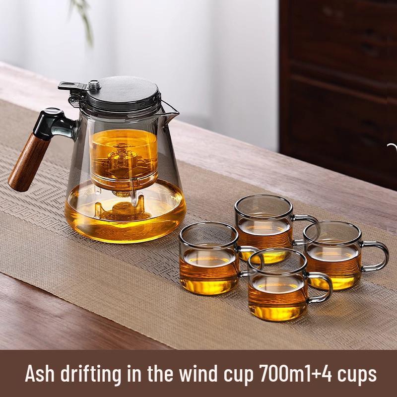 High-Temperature Resistant Glass Teapot with Built-in Tea & Water Separation
