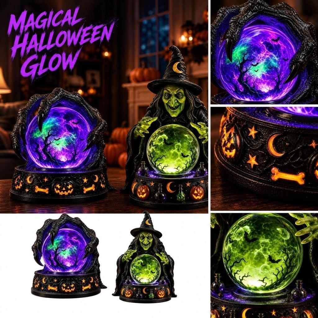 Halloween Witch Ball Light with