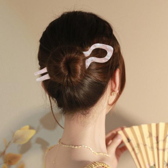 French Hair Pin Women Double-Notch Locking Mechanism Hair Clip Twists Secure Hair Stick Hair Styling Accessory