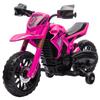Electric Motorcycle for Children, 12V Kids Motorcycle with Training Wheels, Children's Vehicle with Horn and Start-Up Sound, 3 km/h, Pink