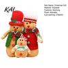 Cute Christmas Tree Hanging Dolls Plush Gingerbread Man Figures with Hat Scarf, Stuffed Family Soft Textured Figurines of 3 Ornament for Home