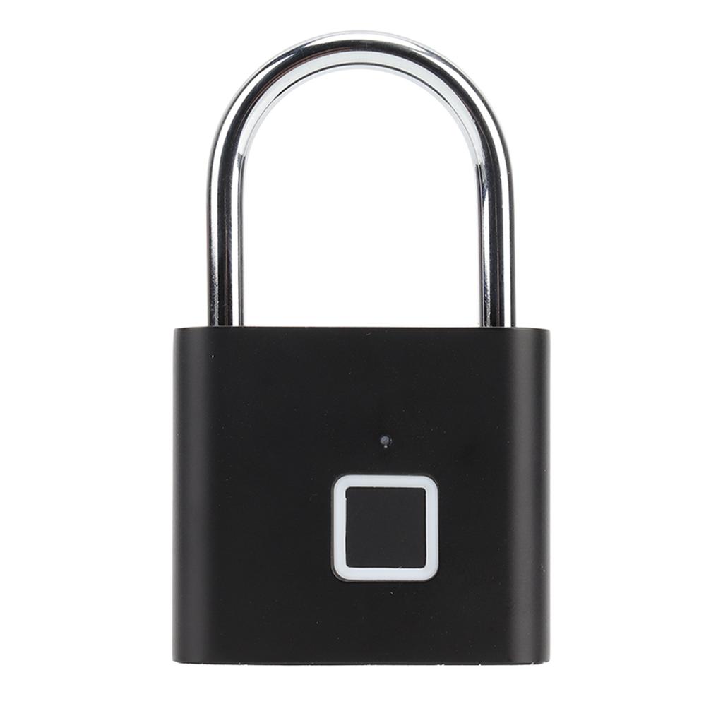 Fingerprint Padlock 0.5S Unlock Waterproof Hold 10 Fingerprints USB Interface Thumbprint Padlock with 3 Color Light for Luggage
