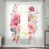 Peony Flower Leaves Tulle Curtains For Living Room Sheer Curtain For Bedroom Window Blinds Voile Curtains