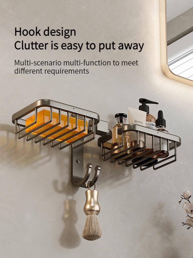 Aluminum Bathroom Drain Soap Storage Holder Soap Dish Storage Rack Bathroom Accessories