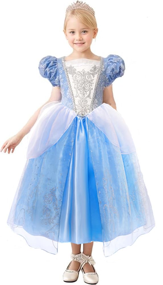 

TYHTYM Золушка Принцесса Синий Размеры Детские Идеально для и Дни рождения Платье, Платье, Детский Косплей, Платье, 105-120см, Костюм, Рождество,