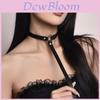 Leather Choker With Palladium Pendant For Men Women Fashion