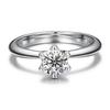 925 Sterling Silver Micro Pave Moissanite Ring Gold Plated Hypoallergenic Plain Jewelry for Women