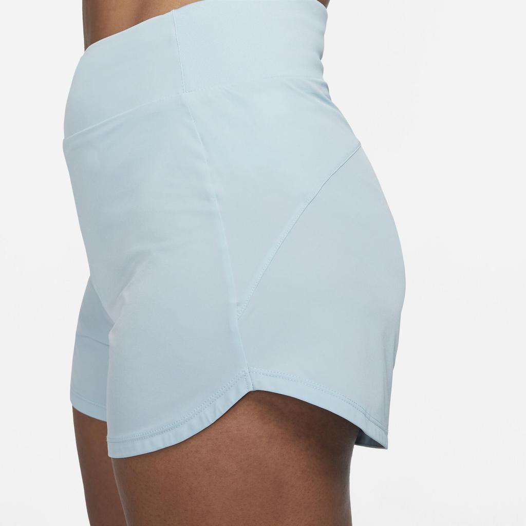 Nike Bliss Solid High Waist Straight Regular Shorts Women Shorts Cyan DX6018-442