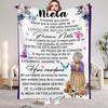 Flannel Blanket Dad Mom's Letter to Daughter Son Nana to Granddaughter Spanish Print for Home Bedroom Decor New Year Gift