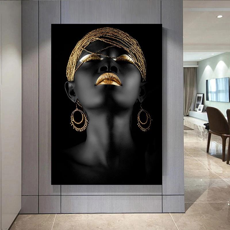 Afrikanische Frauen Leinwand Malerei Moderne Figur Poster und Drucke Wand Kunst Bilder für Bars Wohnzimmer Hause Dekoration