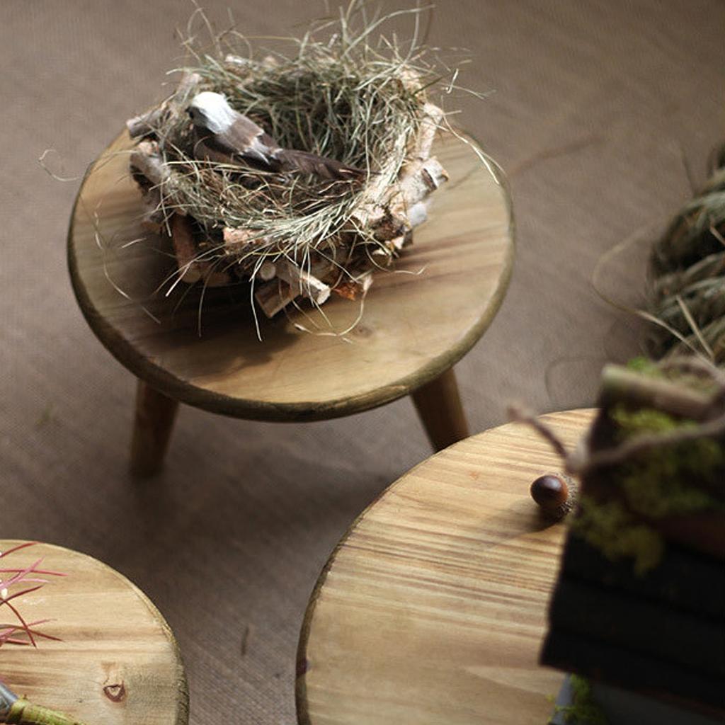 Desktop Decorative Storage Stool Balcony Flower Rack Wooden Flower Pot Stand Garden Ornaments