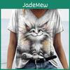 Cat T Summer Womens Shirt Print Casual Short Sleeve 3d Tshirts Fashion Streetwear Crew Neck Pullover Female Oversized Clothing