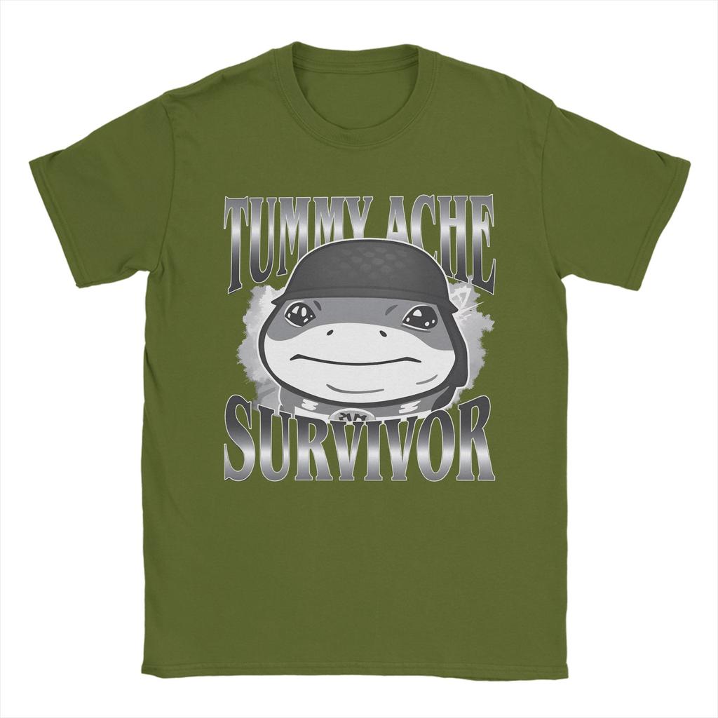Lässiges T-Shirt Sommer Bauchschmerzen Überlebender Jeff Der Landhai Meme T-Shirts Baumwolle T-Shirt für Unisex Kurzarm Kleidung