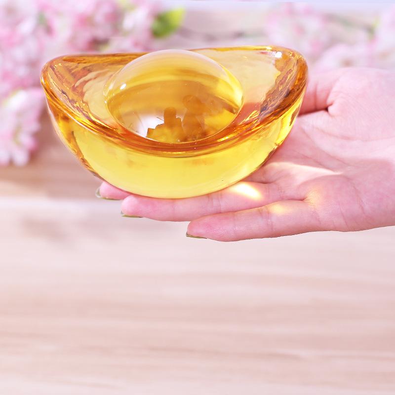 Feng Shui Gold Ingot Ornament for Wealth: New Year Hollow Plastic Candy Box Decor
