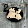 New Cute Anime Coin Purse Plush Round Earphone Storage Bag Portable with Black Pearls Mini Wallet Girly Gift
