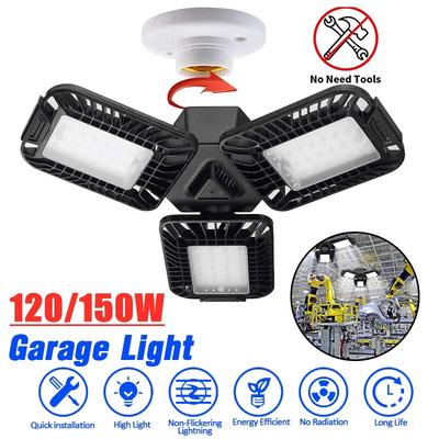 E26 E27 60-120W LED Garage Light Bulb Deformable Ceiling Fixtures Workshop Lamp