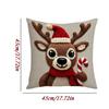 Christmas Pillow Covers Linen Cute Elk Pillowcase 18x18in Deer Print Pillow Cases For Home Living Room Sofa Indoor Outdoor